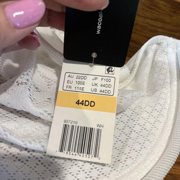 Wacoal Minimizer Bra 44DD Sheer Lace Underwire White 3 Hooks Style #857210 NWT - Picture 4 of 8